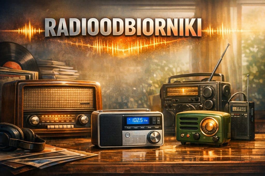 Kolekcja stylowych radioodbiorników retro i nowoczesnych na drewnianym blacie – kategoria radioodbiorniki w serwisie goodaudio.pl